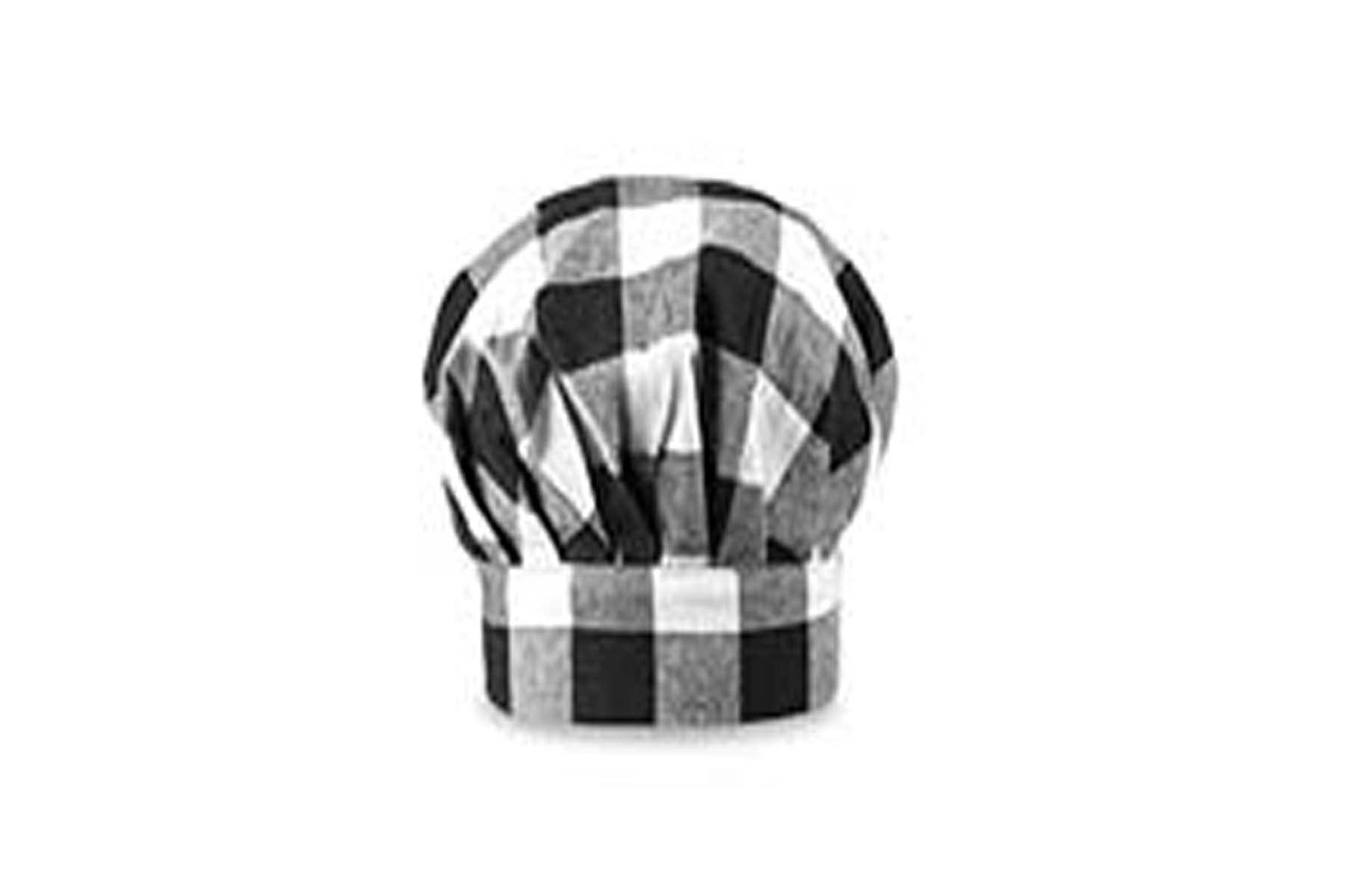 Chef cap hat for kids men (black and white check)