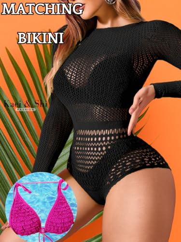 Image of Kaei&Shi Sexy Hollow Rave Outfits, Fishnet Bodysuit Fits US Women Sizes 0-18, Sheer Lace Glow Party Tops Festival Mesh