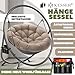 KESSER® Hängesessel mit Gestell Bali Hängeschaukel Hängestuhl bis 150kg für Indoor und Outdoor + Kissen & Seitentasche Hängekorb Stahlgestell & Schaumstoff Sitzpolster ideal für Wohnzimmer & Garten