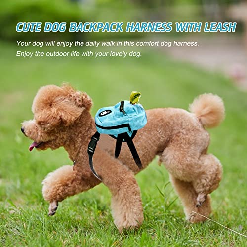 Veeviiy Dog Backpack For Small Dogs To Wear, Pet Dog Puppy Harness Backpack With Leash For Tiny Dogs Outdoor Camping Hiking Travel Adjustable Cute Dog Backpack With 1 Roll Dog Poop Bag #TOP5