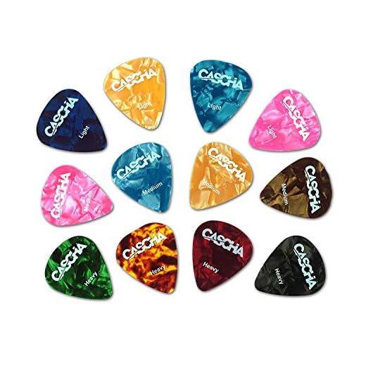 CASCHA HH 2002 Juego de púa con 12 púas, púa para guitarra acústica, guitarra eléctrica, ukelele, bajo, púa para guitarra, accesorios para guitarra