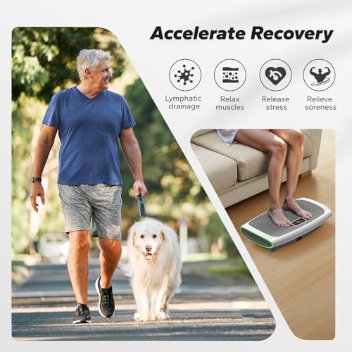 Image of MERACH Vibration Plate Exercise Machine, 4D Vibration Plate for Lymphatic Drainage Weight Loss with 2 Tension Ropes, Whole Body Vibration Platform for Women Men, Exercise Equipment for Home