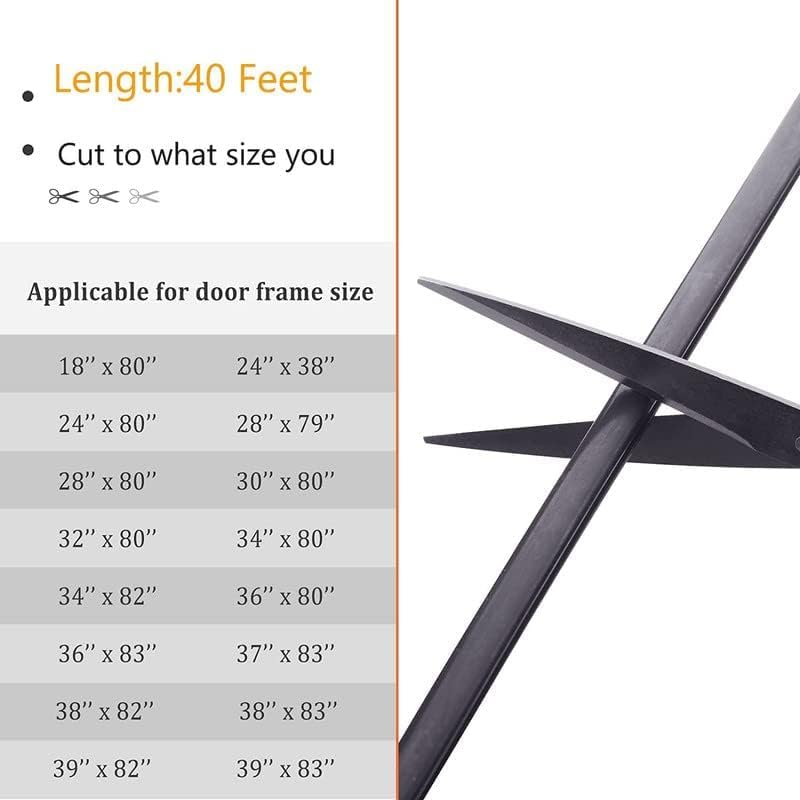 Miniatura 7 de Burlete de goma negra para sellar puerta, autoadhesivo, en forma de D, impermeable, para marco de puerta, aislamiento de ventanas (49 pies, negro)