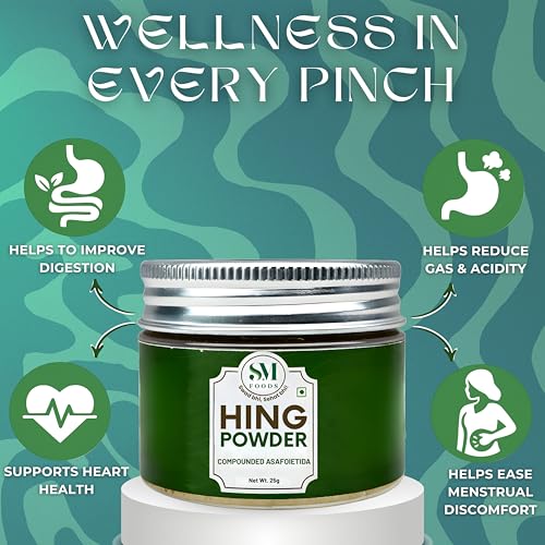 Image of SM FOODS Hing Powder 25g (Pack of 1) | Compounded Hing | Strong Aroma | Perfect for Everyday Cooking, Tadka & Digestion Support