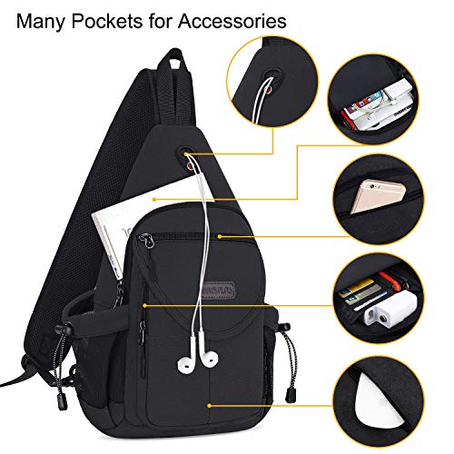 MOSISO Sling Backpack,Canvas Crossbody Hiking Daypack Bag with Anti-theft Pocket - Image 3