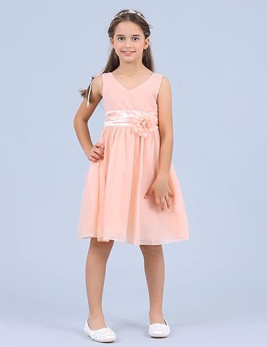 Miniatura 4 de TiaoBug Vestido de fiesta para niñas y niñas, vestidos de flores de gasa