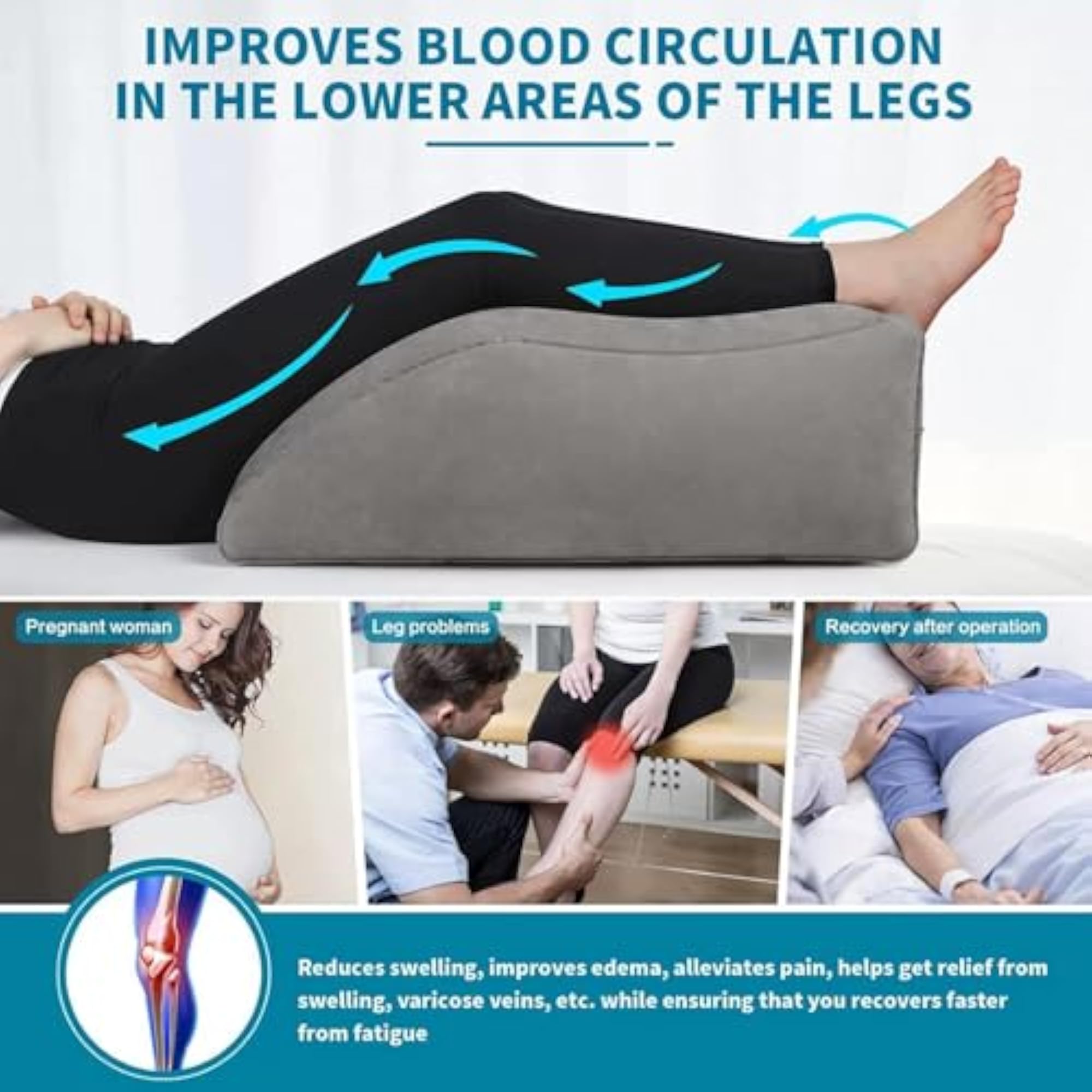 Feet Elevation Inflatable Leg Pillow, Beige