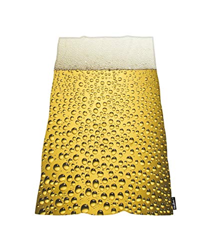 Moslion Comfy Bath Towels Cool Beer Bubbling Golden Soft Bathing/Beach/Camping Towel for Women Men Girls Boys Large Size 64x32 Inches