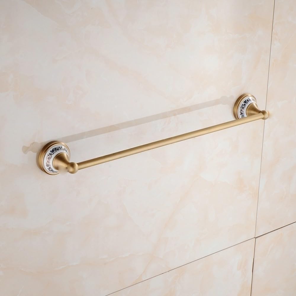 Conjuntos de Accesorios de baño de latón Macizo Cepillado Antiguo, Conjuntos de herrajes de baño de Porcelana Europea, Productos de baño Retro de cerámica, toallero