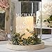 Personalization Universe Moody Chic Personalized Wedding Hurricane with Whitewashed Wood Base