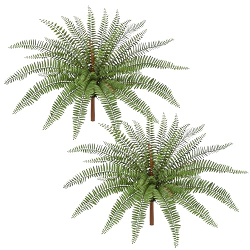 Briful 2Pack Artificial Boston Fern Plant 25.9in Lifelike Faux Ferns