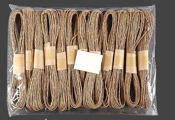 53 Arts DIY Craft Paper Rope | (Pack of 12) | Brown Natural Twine Cord for Gift Wrapping, Home Décor, Craft Projects, Packaging & Decorative Art-image-29