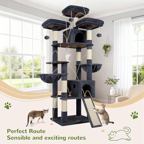 Globlazer Torre para Gatos 83'' Multi-Niveles Gris Oscuro miniatura 6