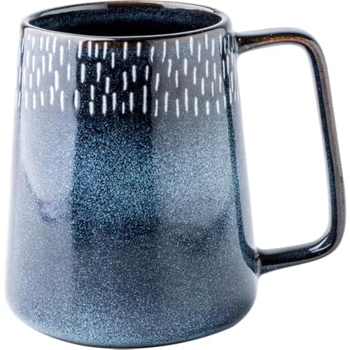 WOQIJENCV Tasse à café en céramique de grande capacité, 700 ml avec poignée - Tasse extra large pour cappuccino, thé, latte ou chocolat chaud - Pour le bureau et la maison (Bleu3)
