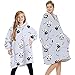 Coperta indossabile con cappuccio | tutti i modelli e colori | grande tasca frontale | pile Sherpa cruelty free | coperta in pile oversize con cappuccio per uomo donna e ragazza, Panda E, 6-12 anni