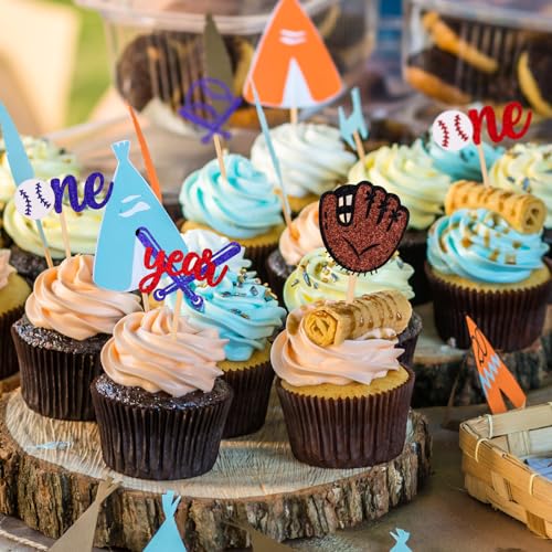 Peutier 1026589 24Pcs Baseball Cupcake Topper Pick thumb #4