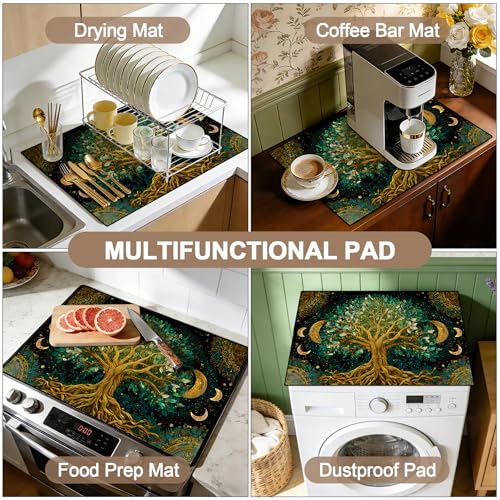 Image of Stove Guard Mat for Electric Stoves -Heat-Resistant Protector, Non-Slip Kitchen Counter Mat Stylish Kitchen Decor (Tree)