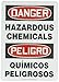 Accuform SBMCHL092VA Aluminum Spanish Bilingual Sign, Legend"Danger Hazardous Chemicals/PELIGRO QUIMICOS PELIGROSOS", 14" Length x 10" Width, Red/Black on White