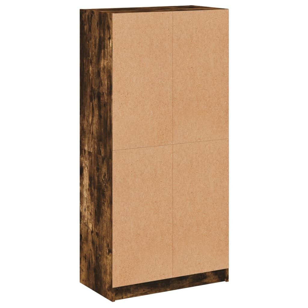 Mobile alto con ante in legno di rovere affumicato, 68 x 37 x 142