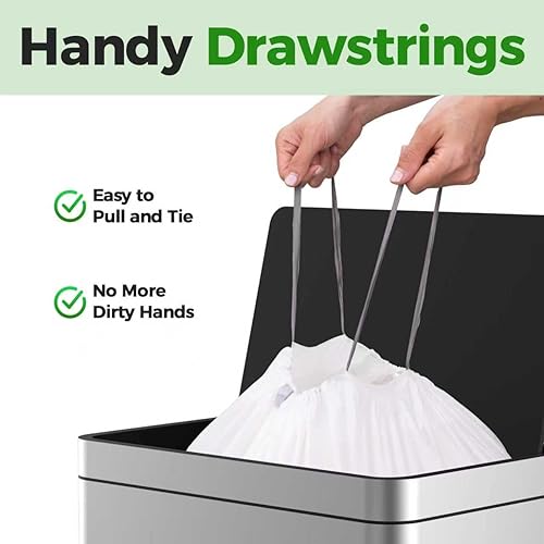 Miniatura 6 de Code D (200 unidades) Bolsas de basura resistentes de ajuste personalizado de 5.5 galones  15-20 litros con cordón reforzado compatibles con