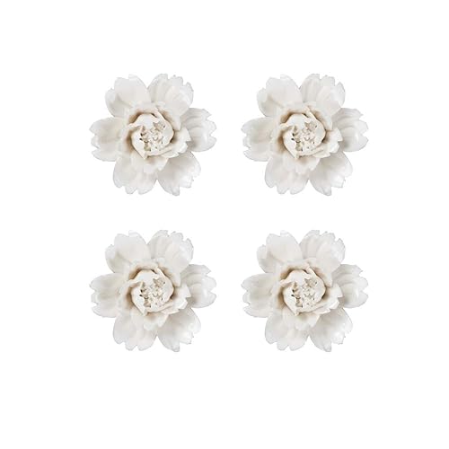 Insiswiner Handcrafted Ceramic Flowers Sculpture Home Hanging 3D Wall Art