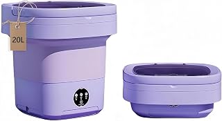 Portable Washing Machine, Mini Washer,20L Upgraded Large Capacity Foldable Washer.Deep Cleaning of Underwear, Baby Clothes and Other Small Clothes.Suitable for Apartments, Dormitories, Hotels.(Purple)
