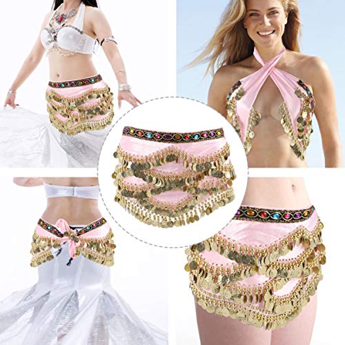 CLISPEED Mulheres Dança Do Ventre Quadril Cachecol Moedas Saias Envoltório Bellydance Franja Cinto X
