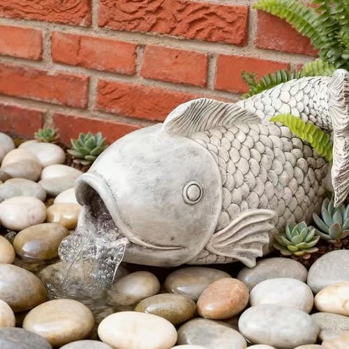 Statue de poisson durable en résine pour évacuation décorative - 8
