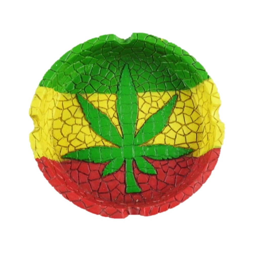 Wise Skies Funky Ashtrays Choose Your Own Skull Rasta Man Alien Resin Ash Trays Accessories (Rasta Leaf)