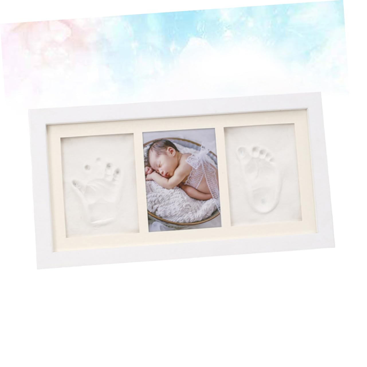 TOYANDONA Marco de Huella de Manos y Pies para Niño Recién Nacido, Kit de Madera para Adorno de Habitación y Recuerdo Personalizado