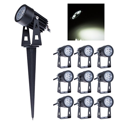 aulyun Pack de 10 Foco LEDs con Pincho para Jardín 3W 220V Luz LED para Exteriores