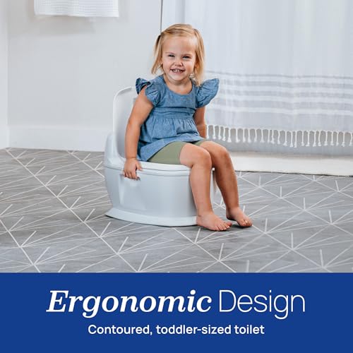 Image of Chicco Toddler Training Toilet with Flip-Up Seat and Lid, Easy-Clean Surfaces, Adjustable Soft-Flex Spray Shield, Flashing Lights and Flushing Sounds, For children up to 60 lbs.
