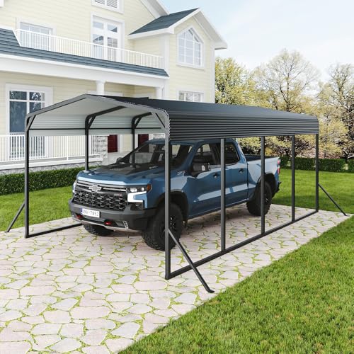 KEIKI 12x20FT Metal Carport with Reinforced Base