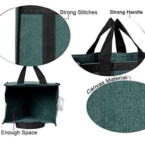 Image of Medium Heavy Duty Canvas Grocery Bag (Thela) | Reusable Shopping Tote Bag for Vegetables, Groceries & Lunch Carry | Durable Cloth Market Bag with Strong Handles | 12 x 9 x 14.5 Inches