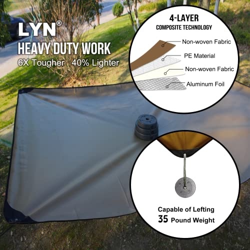 Image of LYN Heavy Duty Emergency Blanket Survival Gear Waterproof Insulated Blanket Emergency Tarp for Camping, Hiking, Bushcraft