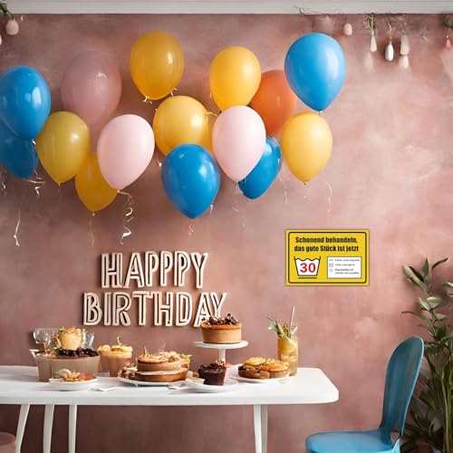 BerpaHome 30 Geburtstag Schild für Frauen und Männer - Deko Geschenke Schild zum 30 Geburtstag - 30x20 cm x 3 mm Kunststoff