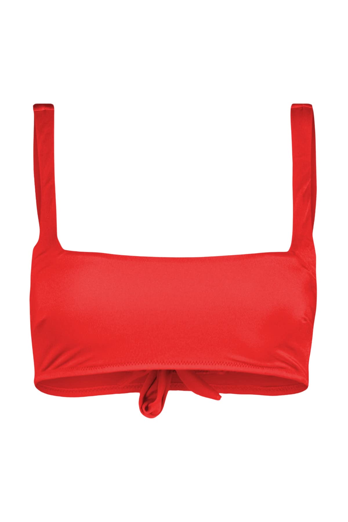 Trendyol Women's Strapless Knit Bikini Top Swimwear, Red, 6