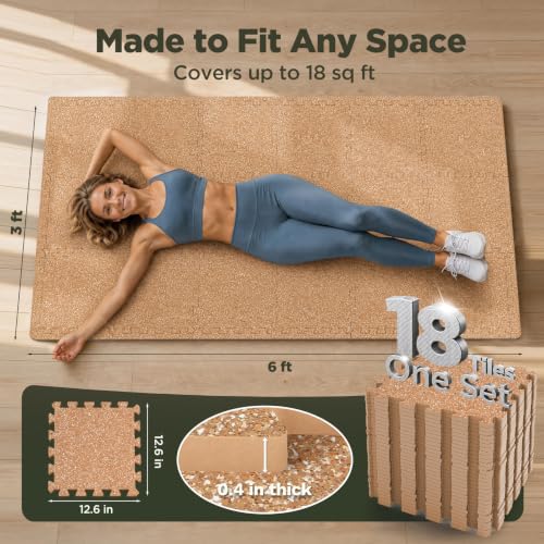 Image of AIRHOP 18 PCS Gym Floor Mat, EVA Foam Puzzle Gym Mat, High-Density Interlocking Foam Floor Tiles for Home Gym, Play Workout Garage Kitchen Flooring 12.6 inchx12.6 inchx0.4 inch