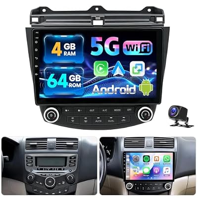 Alikali 4+64G Car Stereo for Honda Accord 2003-2007 Wireless Carplay Android Car Radio, 10.1 Inch Touchscreen with Android Auto 5G WiFi GPS Navigation FM RDS AHD Backup Camera