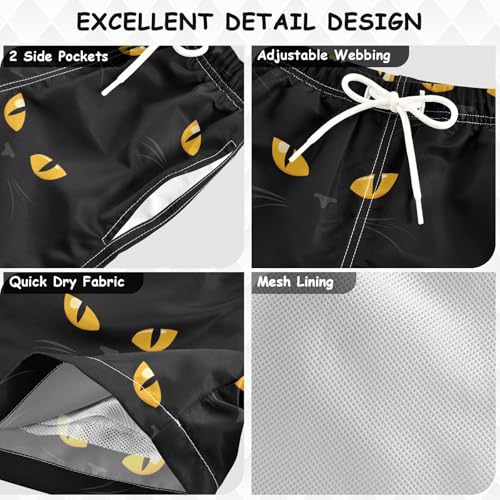 susiyo Boys Swim Trunks Yellow Cat Eyes Toddler Swim Shorts Quick Dry Beach Board Shorts Little Boy Bathing Suits Swimwear3
