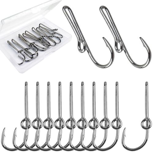 Fishing Hook Hat Pins for Fish Hat Fishing Hook Clip Fish Hook Hat Clip for Hat Tie Clasp Fashion Trend Hat Decoration Black-10pcs