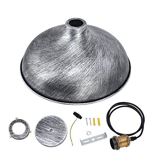 Suspension grange E27 luminaire aspect rétro avec coupole métallique