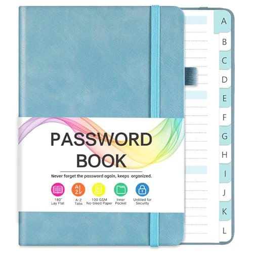 Password Book, Password Keeper Book with Alphabetical Tabs, Password Books for Seniors, 5.3