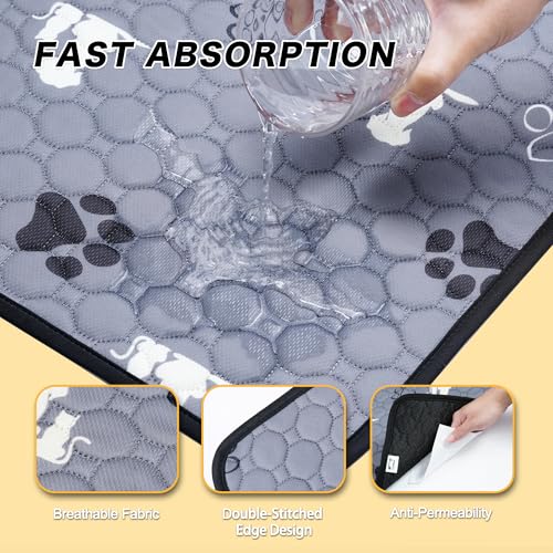 Image of Washable Pee Pads for Dogs, 2 Pack Reusable Puppy Pads, Waterproof Pet Pee Pads for Dog Potty Training, Extra Large Dog Pee Pads for Crate, Playpen, and Whelping, Durable and Absorbent, Gray 24 inchx48 inch