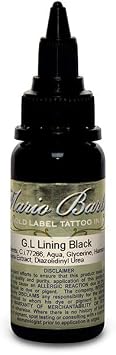 Lining Black Mario Barth Gold Label - Intenze Tattoo Ink - 1oz Bottle