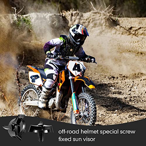 Helmet Visor Screws Helmets Visor Clip Fixing Sun Visor Screw Motorcycle Helmet Accessories For Motocross, Black(6 Pieces) #TOP4