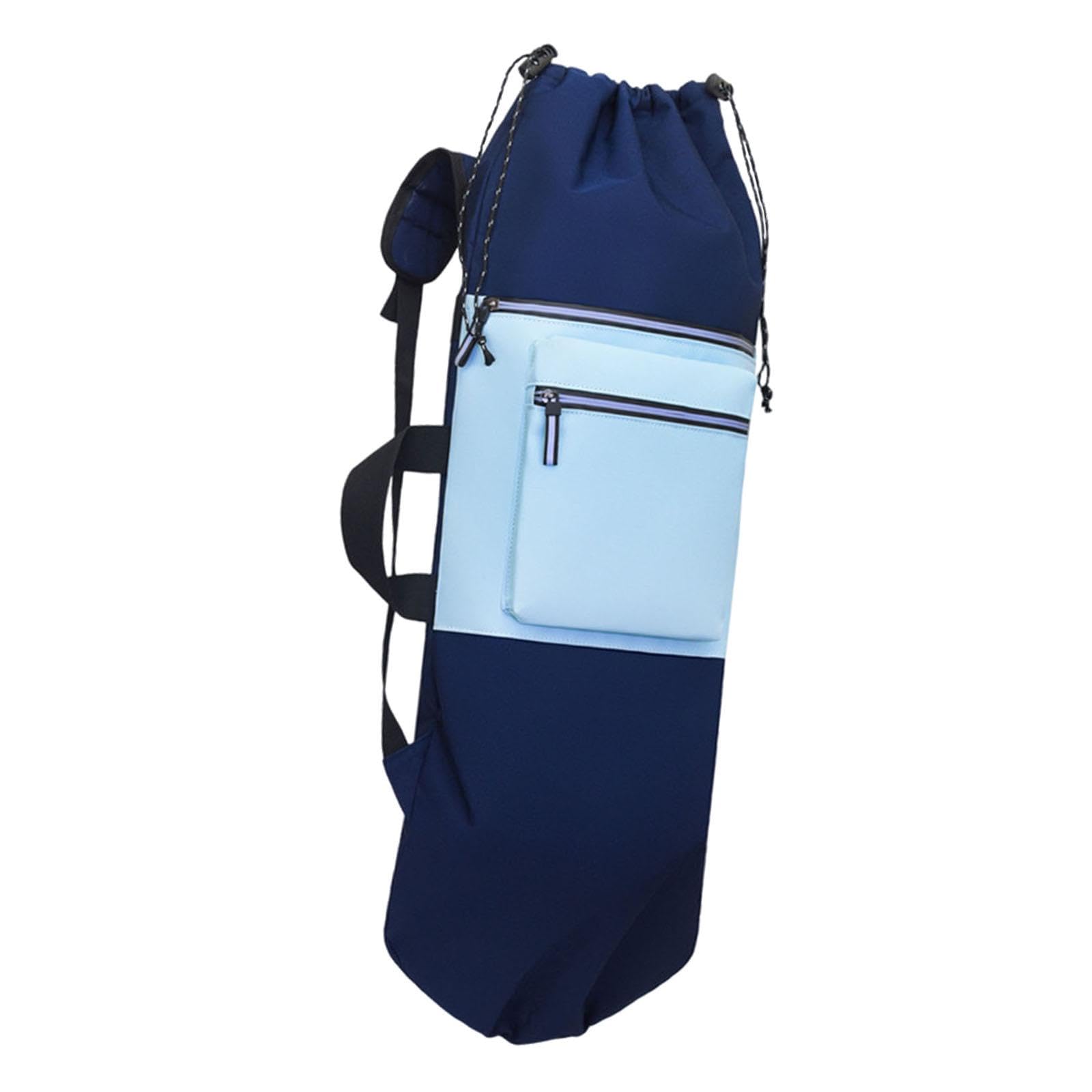 Baoblaze Skateboard Backpack with Adjustable Straps Longboard Carry Bag with Drawstring Closure Skate Bag Backpack for Skateboards, Yoga Mats, Travel & Outdoor Sports, Dark Blue