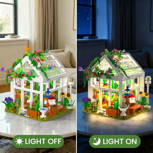 Flowers House Building Set with LED Light, for Adults Teens Girls Ages 8+ - image 2