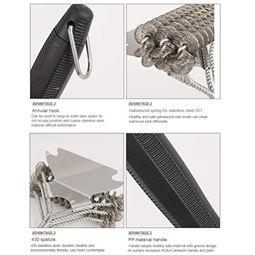 Lybunair Metal Barbecue Grill Cleaning Brush and Scrape, Stainless Steel Cleaning Brush Accessories for BBQ Grill Cleaning - Image 2