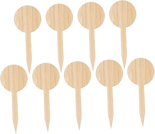 Yardwe 20 Uds. Suculentas Plantas al aire libre Letrero de madera Jardín Etiquetas de vivero Etiquetas de plantas Planta Marcado Polo T Tipo Redonda